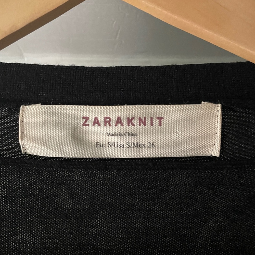 Zara Knit Black Cardigan Peplum Sweater Size S - Picture 13 of 14